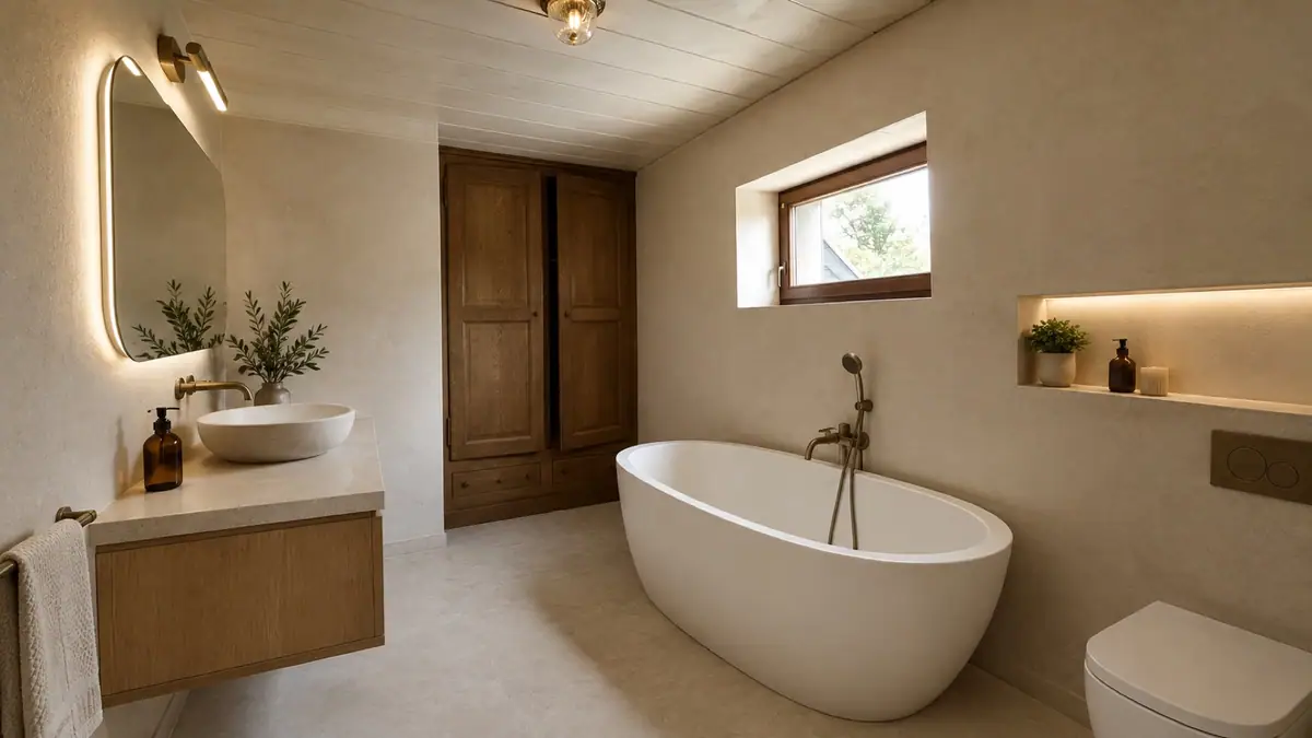 Inspiration de salle de bain naturelle pour la maison de Pierre