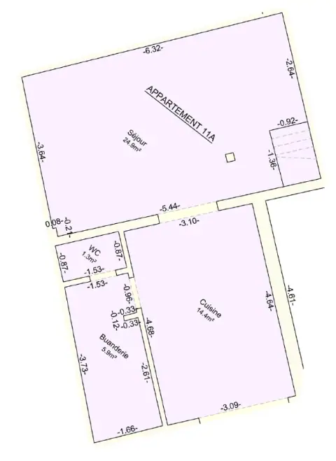 Aperçu du plan du rez-de-chaussée de l’appartement 11A